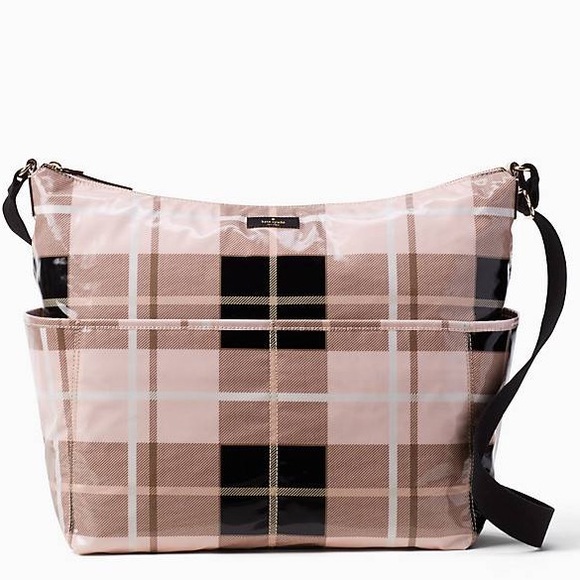 plaid diaper bag